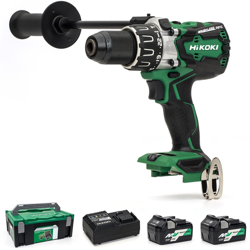 HiKOKI DV18DBXL/JRZ 18V Cordless Combi Drill Brushless - 2 X 5Ah - Charger